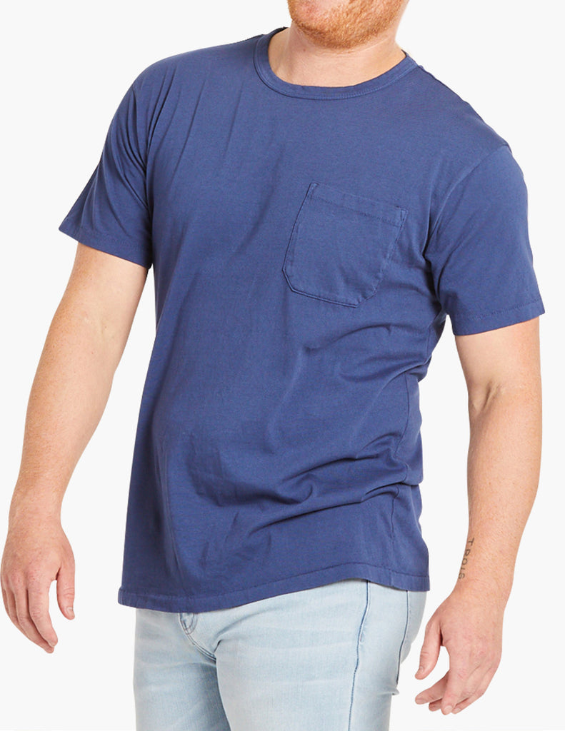 cotton usa made tee navy solid