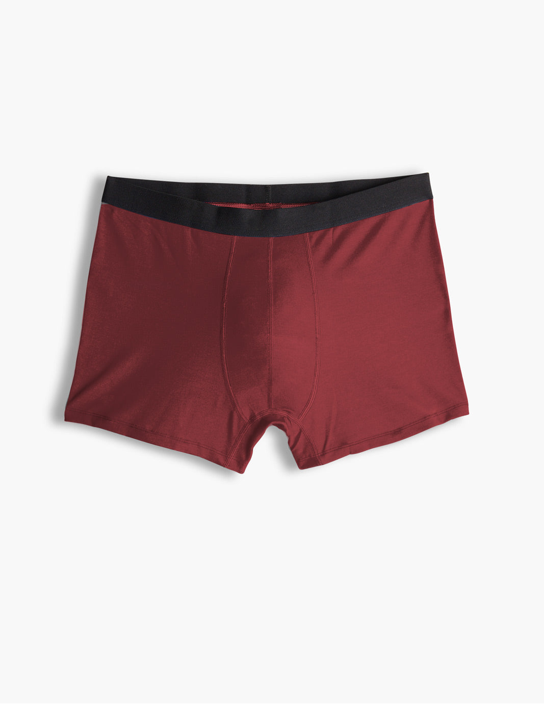Maroon men's underwear with a black waistband