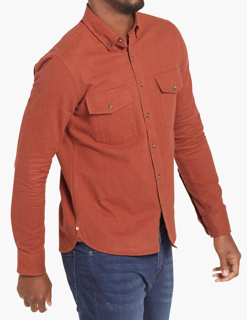 SMI Apparel Men's Lazelle Burnt Orange Flannel