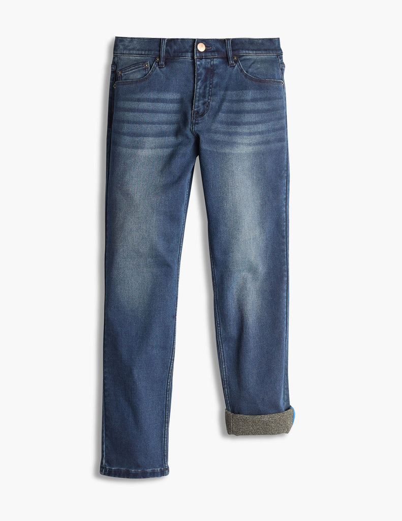 best warm jeans for men high stretch medium blue