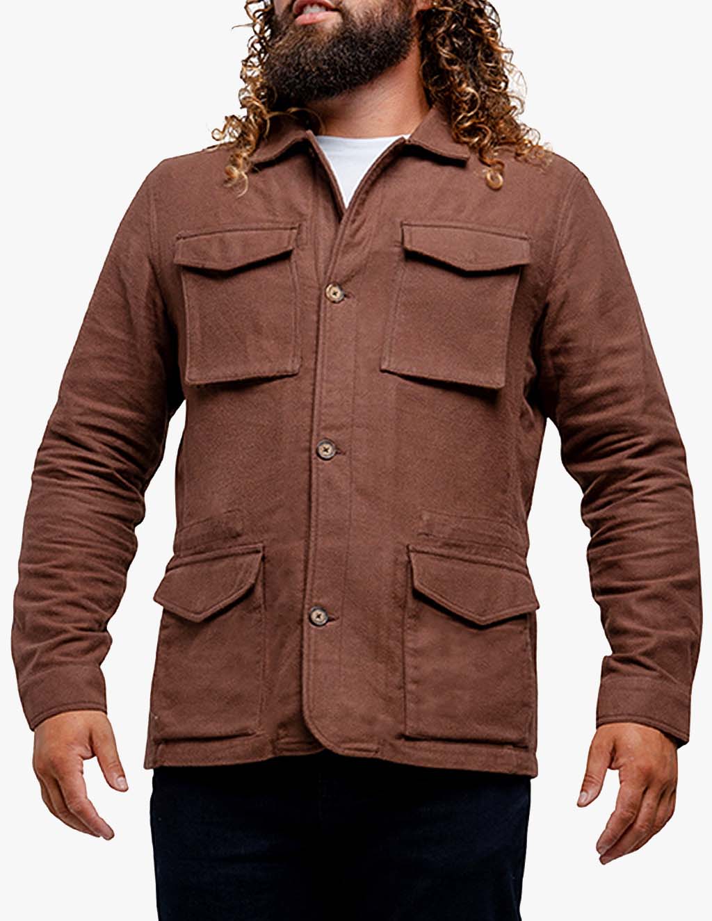 Brown Grizzly jacket with multiple pockets