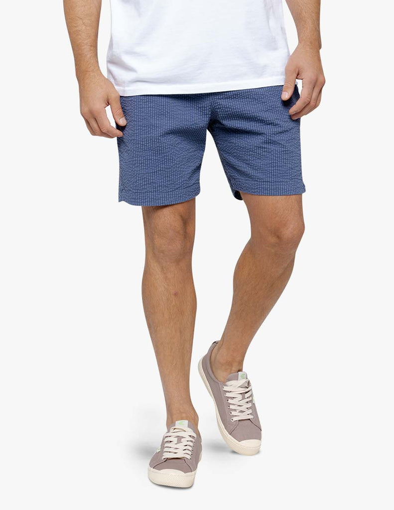 best men's stretch seersucker drawstring shorts navy