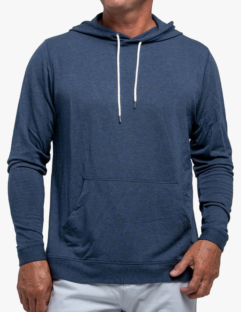 stretch cashmere men's hoodie navy