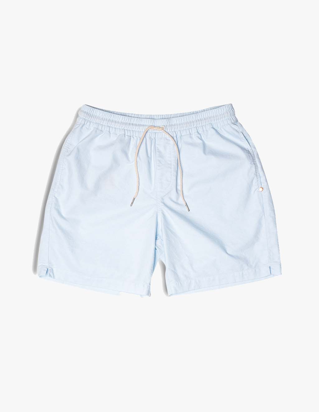 light blue men's stretch drawstring shorts